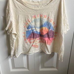 Billabong Cream Tee with Pink, Blue & Orange Print